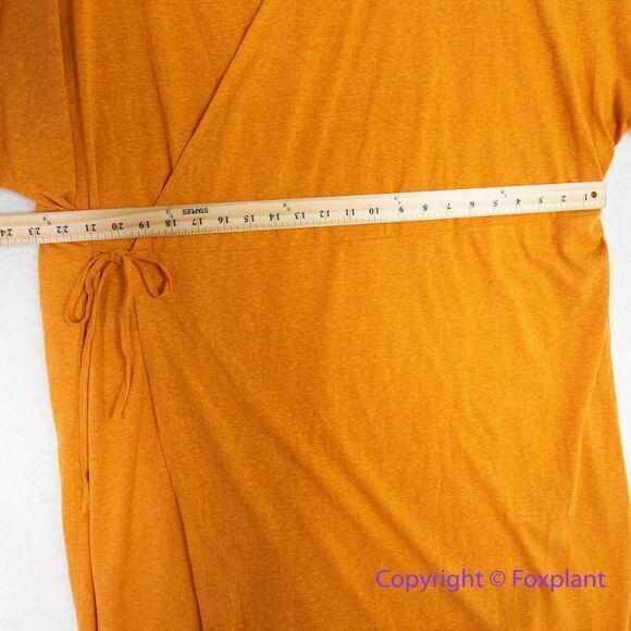 New! Eloquii orange‎ true wrap midi dress, plus size 28 - Picture 7 of 15